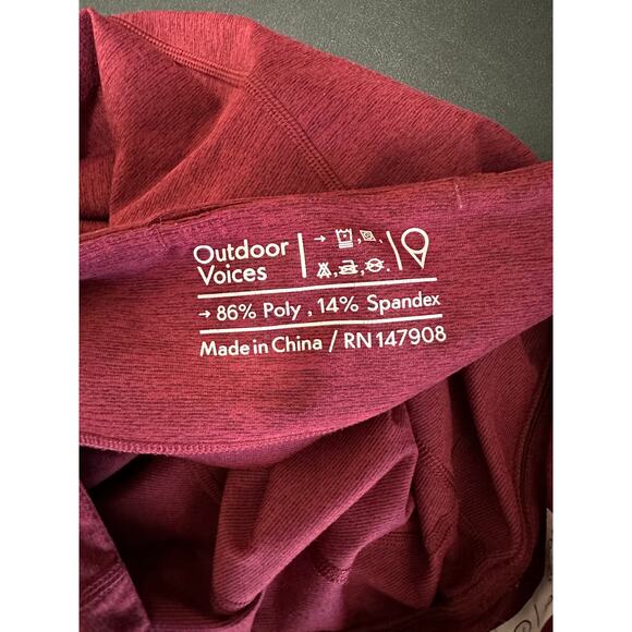 Outdoor Voices Leggings Women MEDIUM Red Burgundy Pull On Stretch Activewear - Picture 6 of 9
